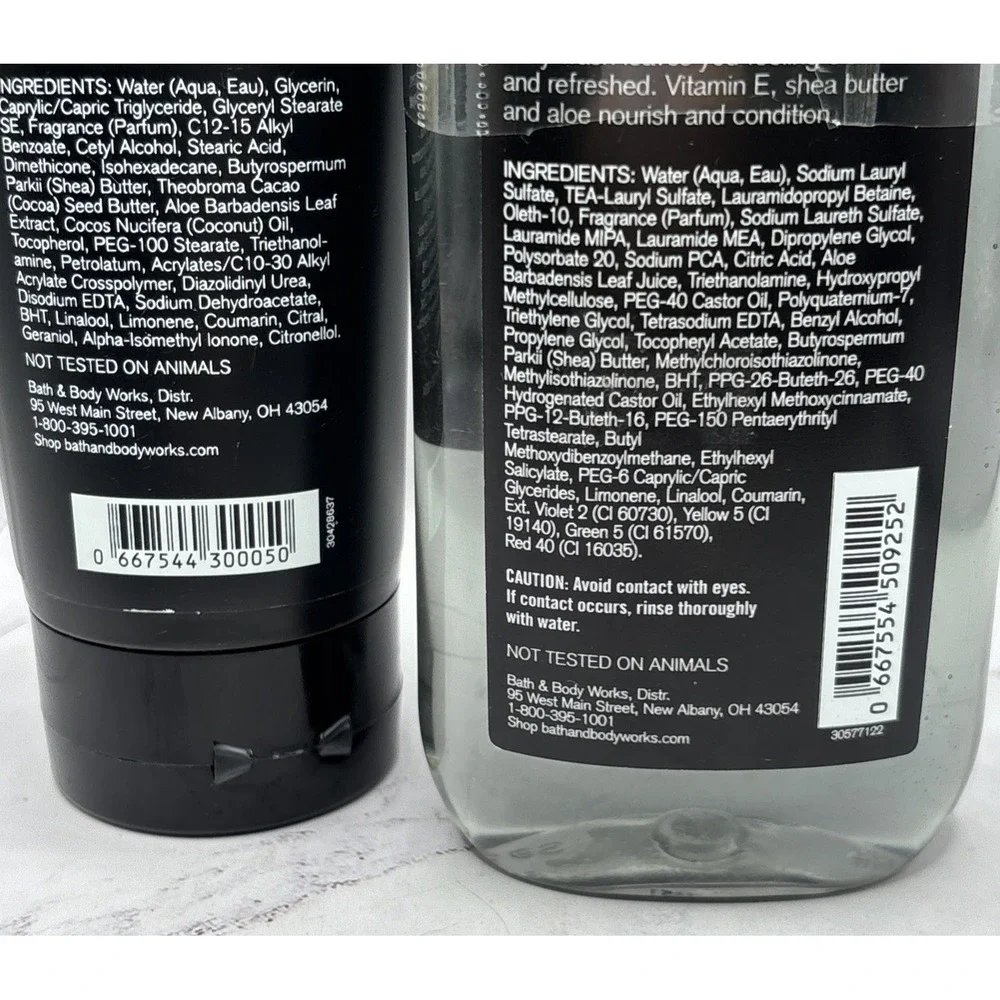 Bath & Body Works Men's Noir Body Cream & 3-in-1 Hair Face Body Wash Set